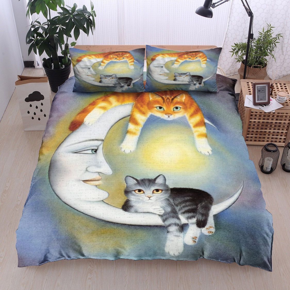 Moon And Cat Bedding Set