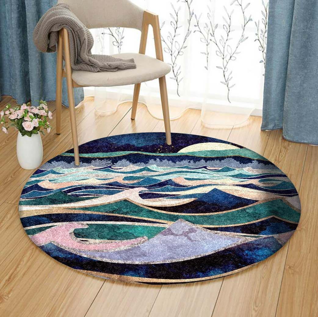 Moon And Sea Round Carpet