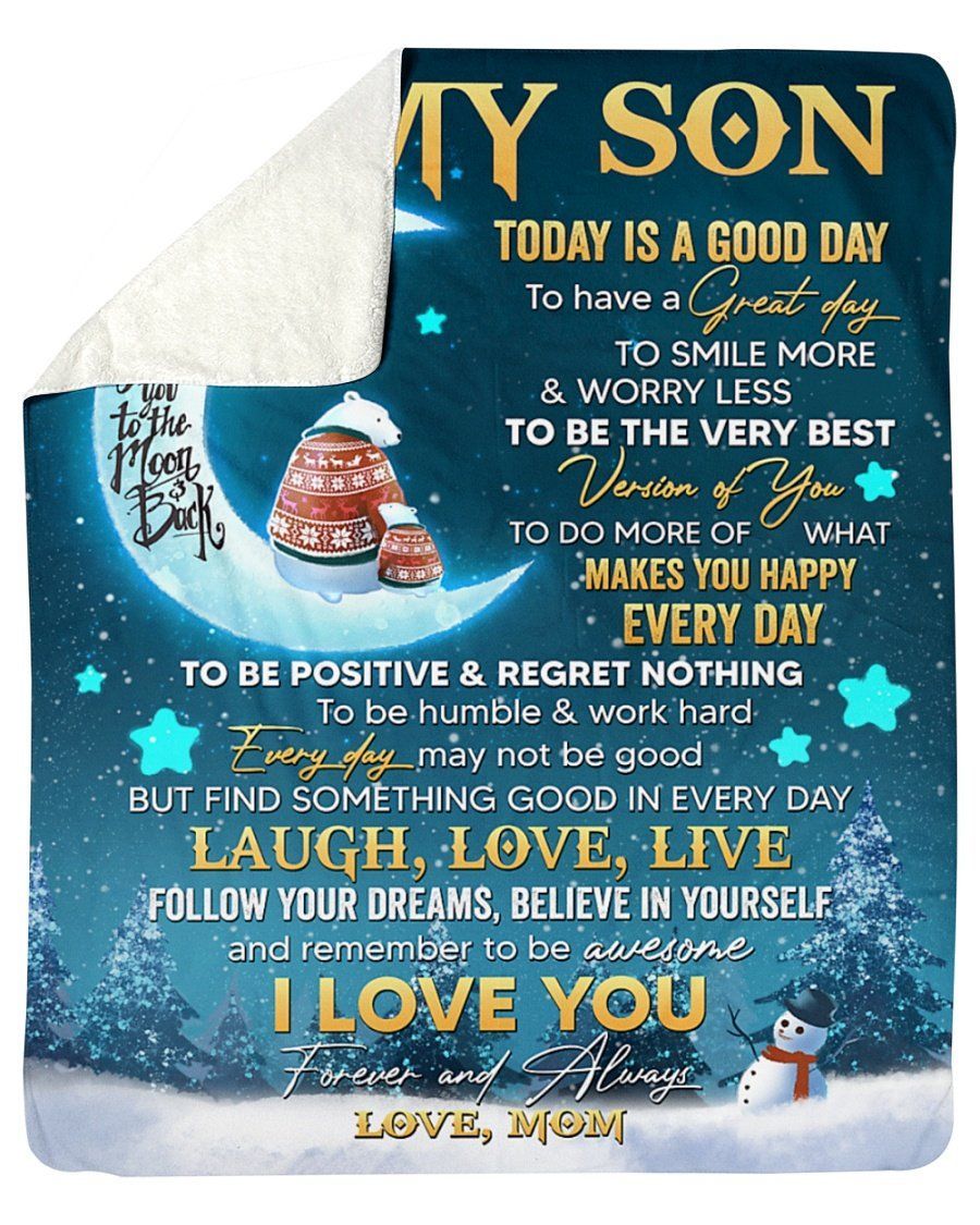 Moon Bear To Son I Love You Forever And Always Sherpa Blanket