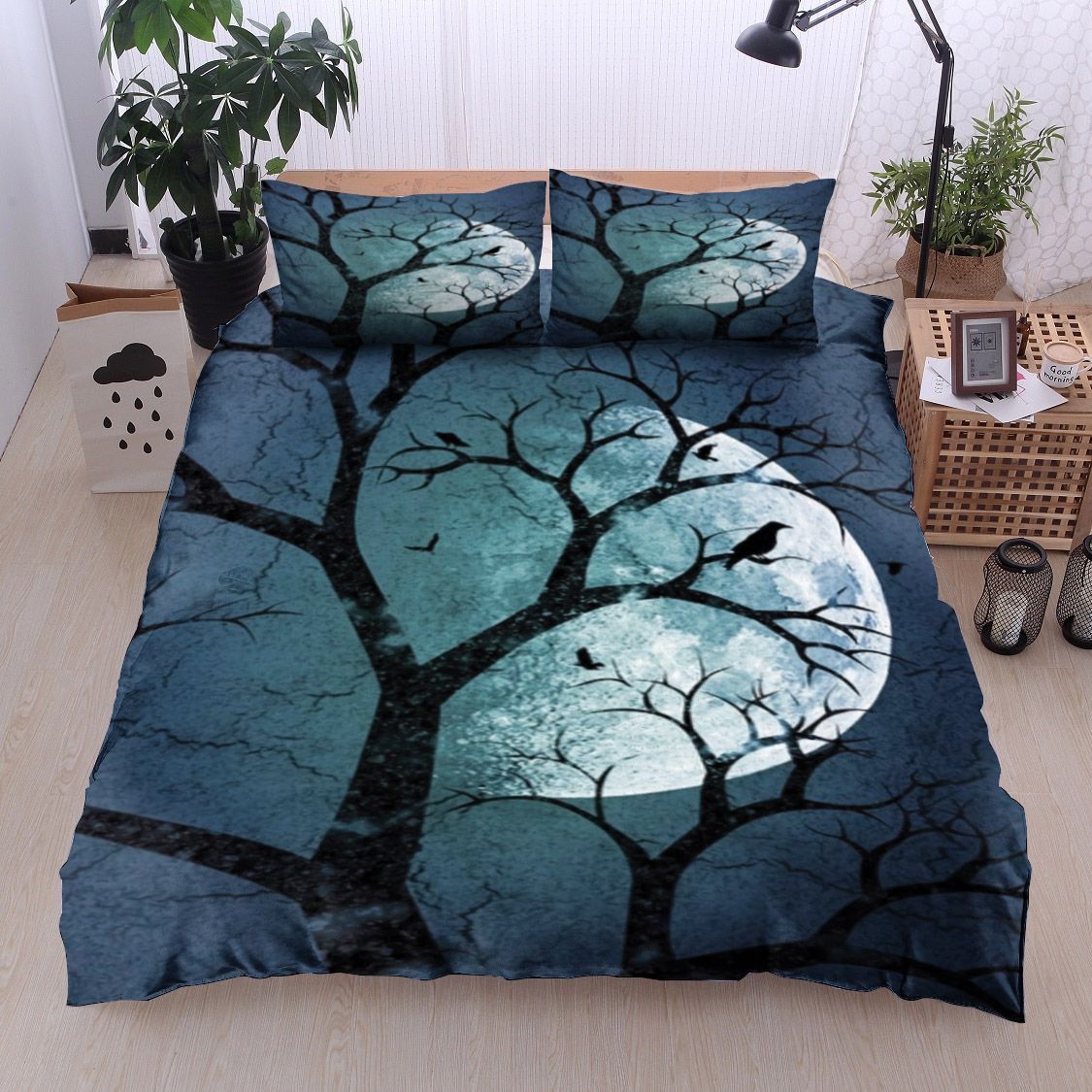 Moon Bird Tree Bedding Set