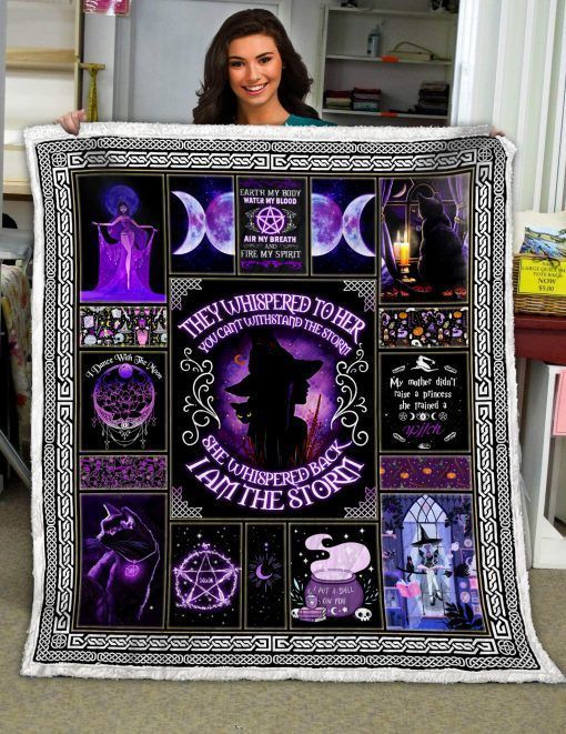 Moon Black Cat Witch Sherpa Fleece Blanket