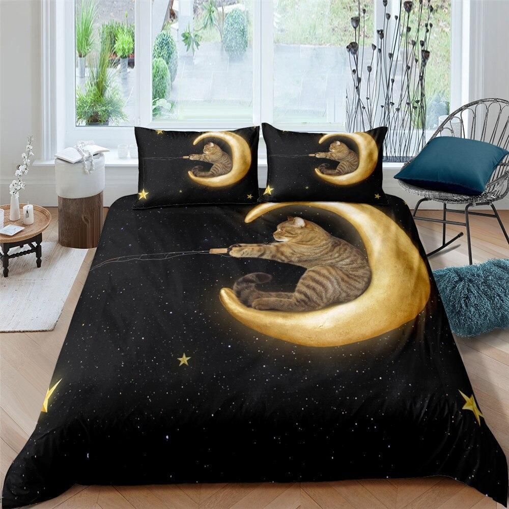 Moon Cat Universe Bedding Set
