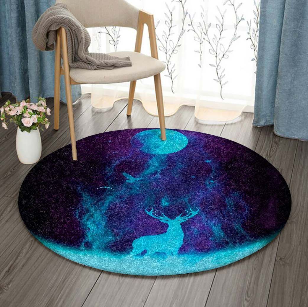 Moon Deer Round Carpet