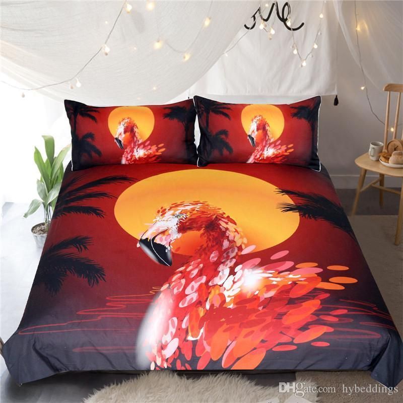 Moon Flamingo Bedding Set