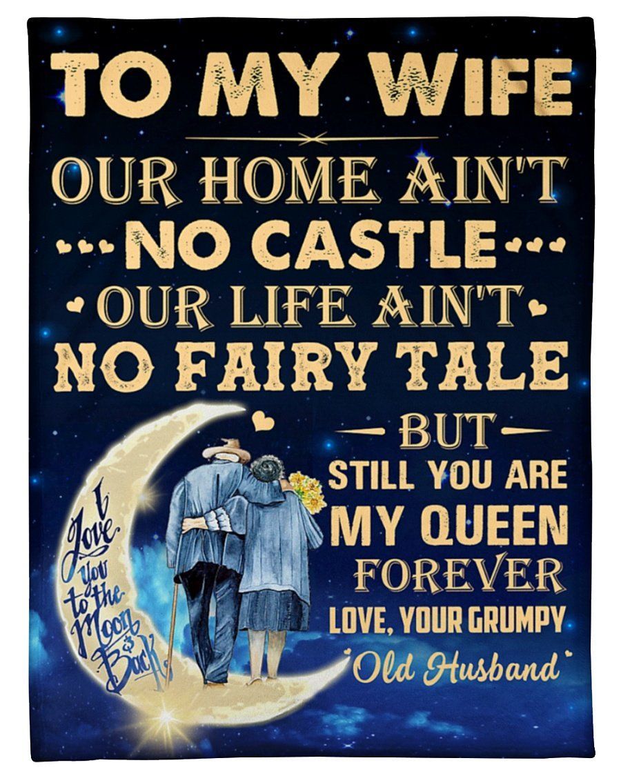 Moon Husband To My Wife Our Home Ain’t No Castle Fleece Blanket Fleece Blanket