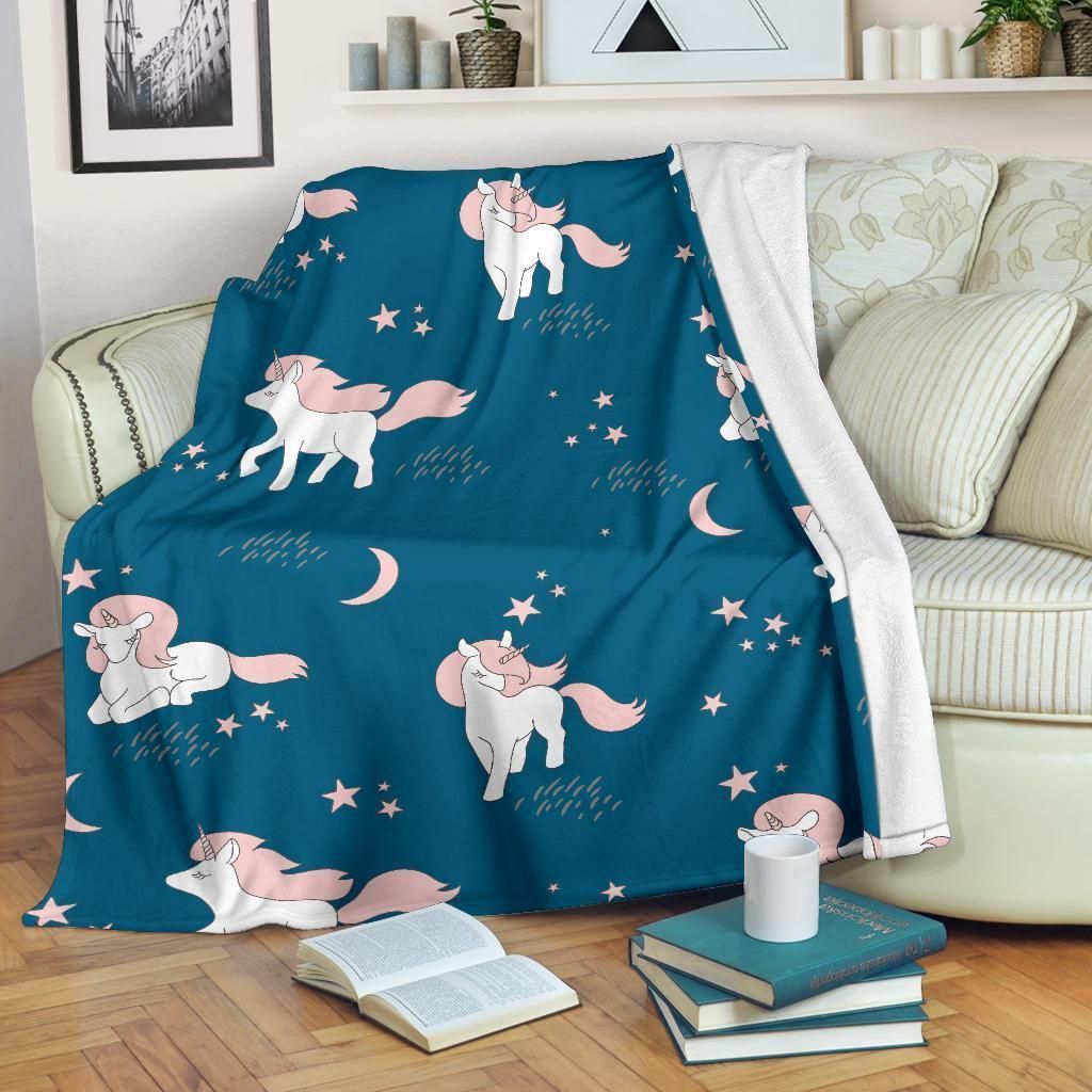 Moon Unicorn Sherpa Fleece Blanket