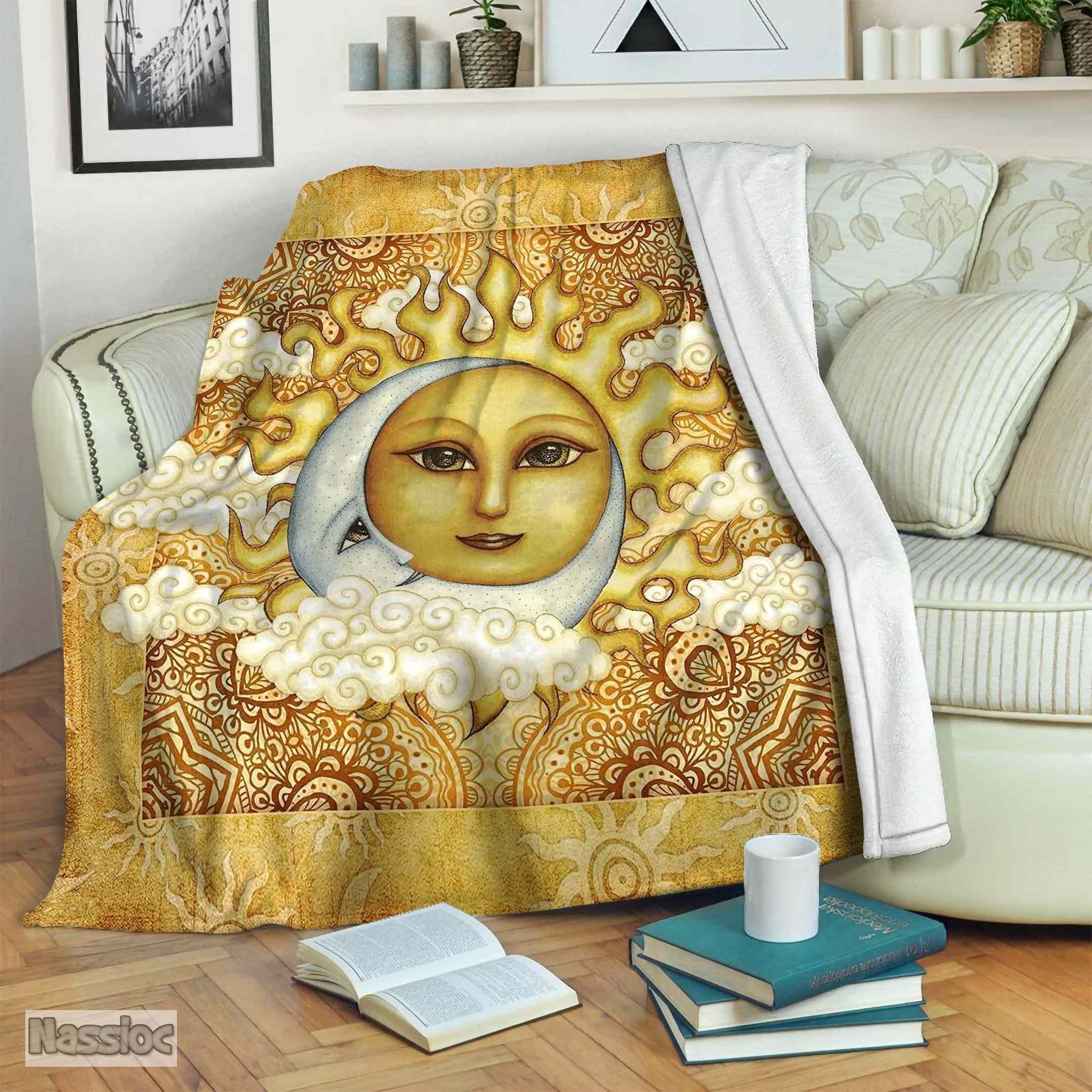 Moon Vs Sun Fleece Blanket