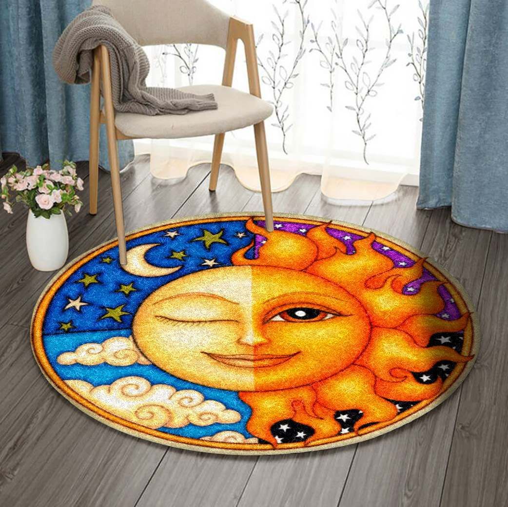 Moon Vs Sun Round Carpet