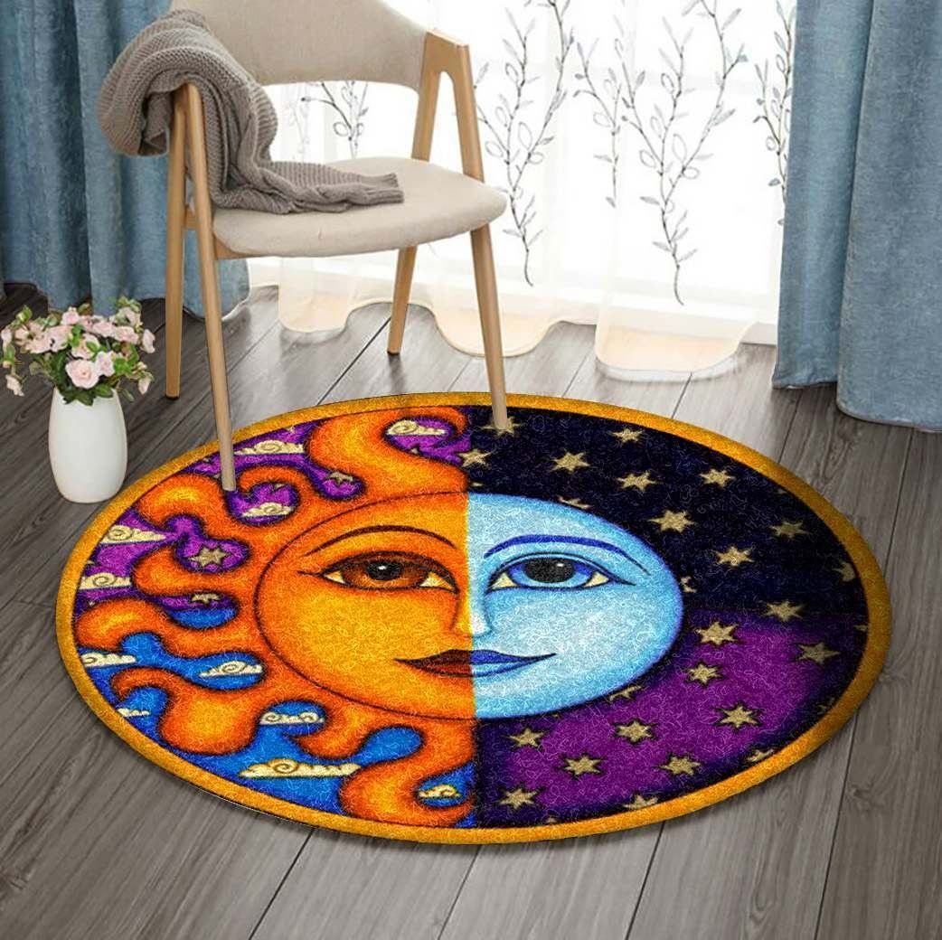 Moon Vs Sun Round Carpet