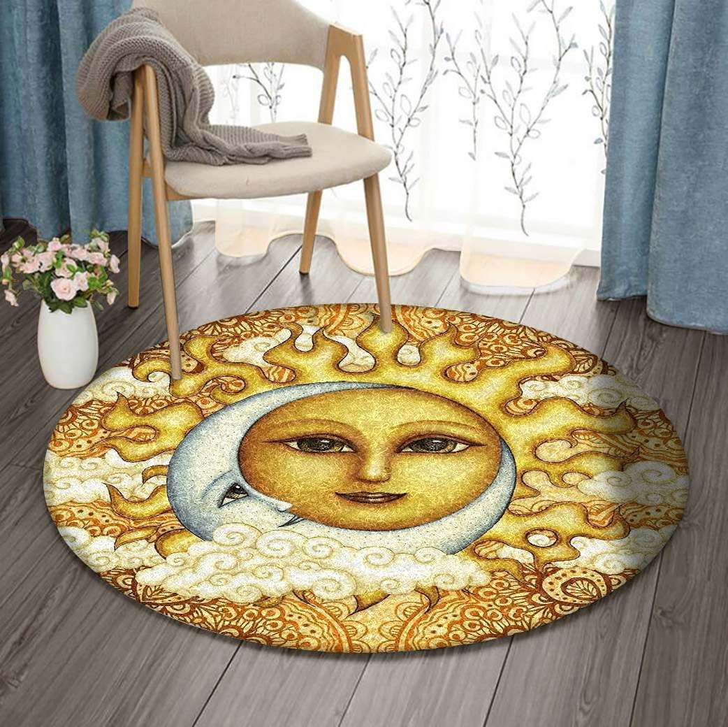 Moon Vs Sun Round Carpet