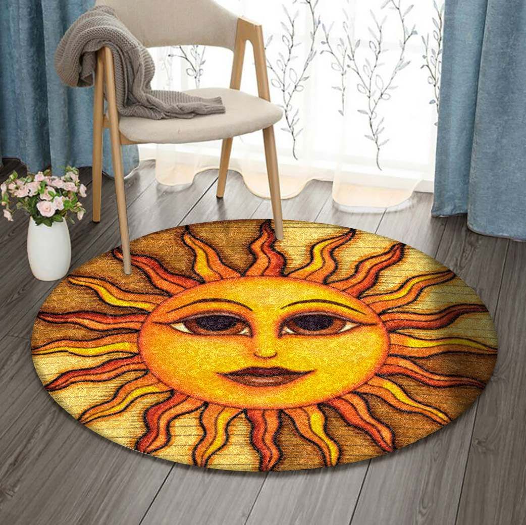 Moon Vs Sun Round Carpet