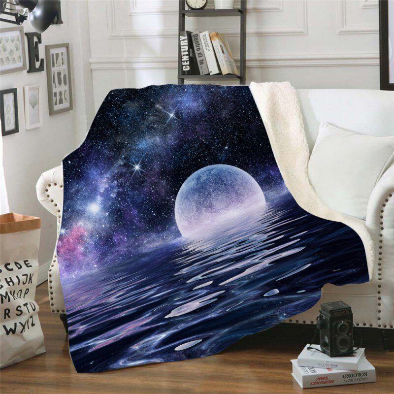 Moon Water Sherpa Fleece Blanket