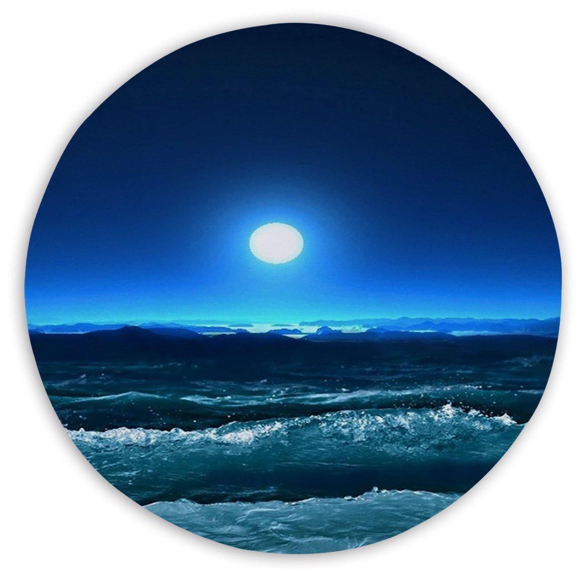 Moonlight Magic Moon Printed Round Beach Towel