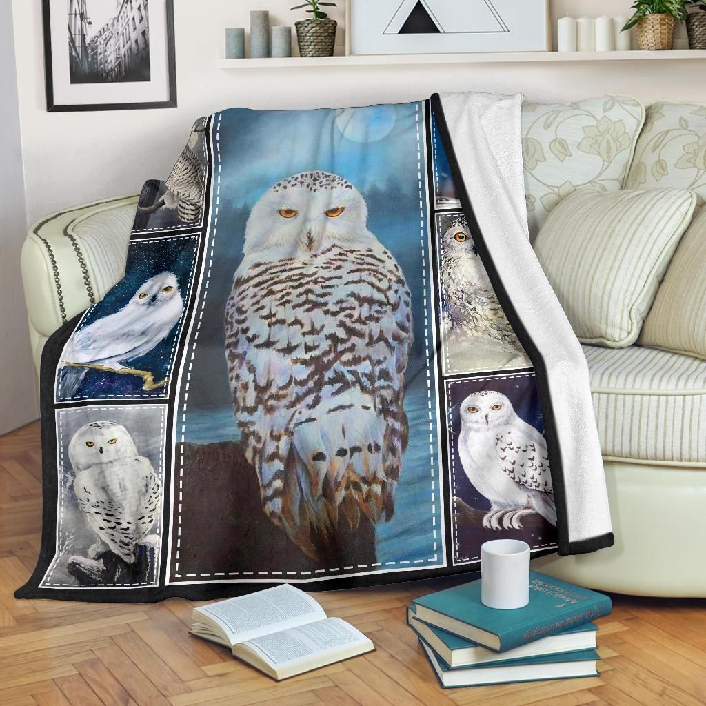 Moonlight Owl Fleece Blanket Gift For Owl Lovers