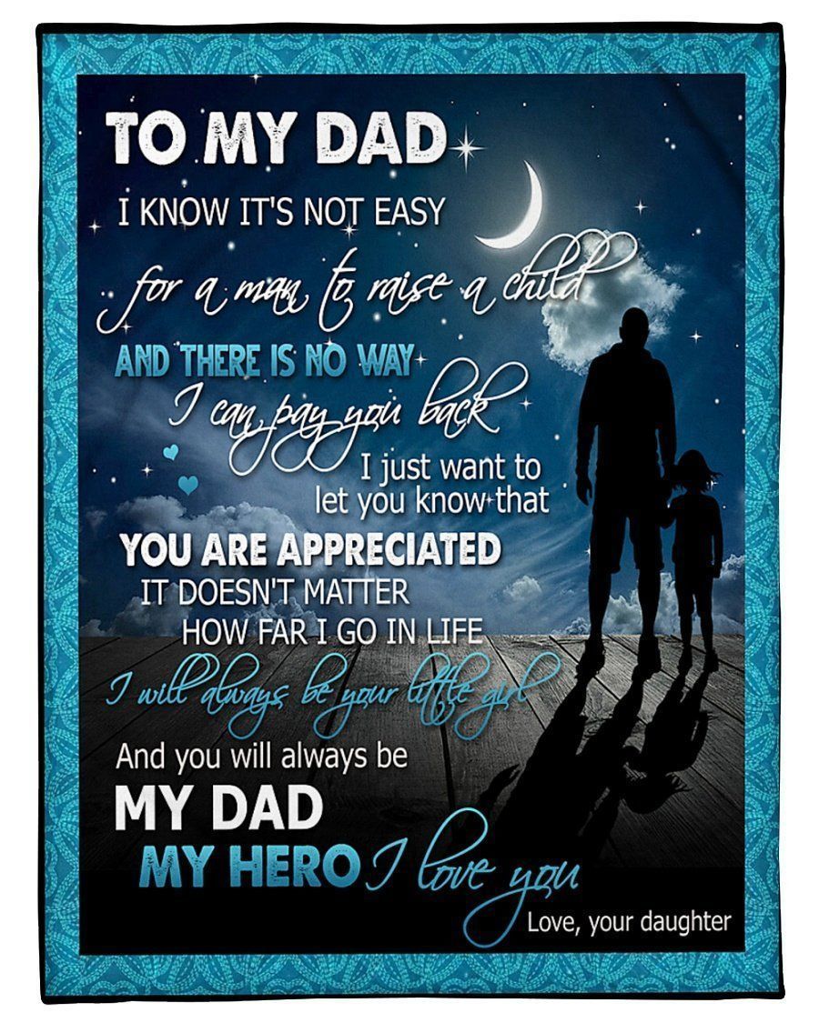 Moonlight To My Dad You Will Always My Hero Fleece Blanket