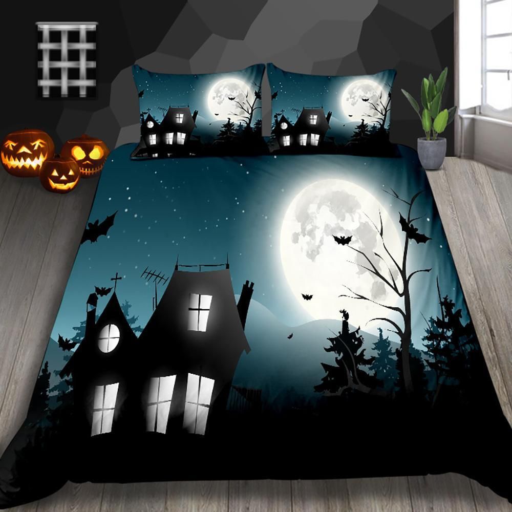 Moonlight With Bat Halloween Bedding Set
