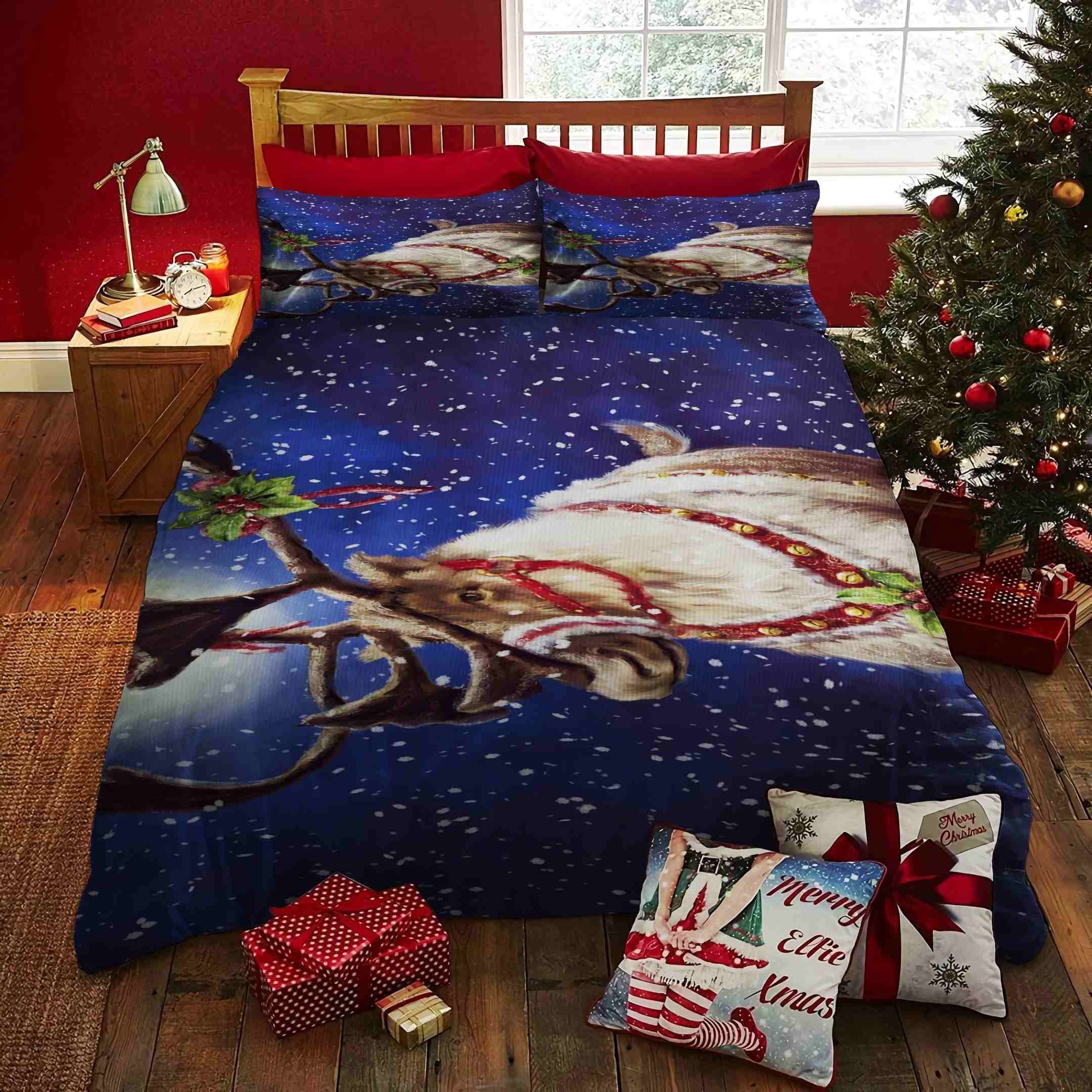 Moose Christmas Bedding Set
