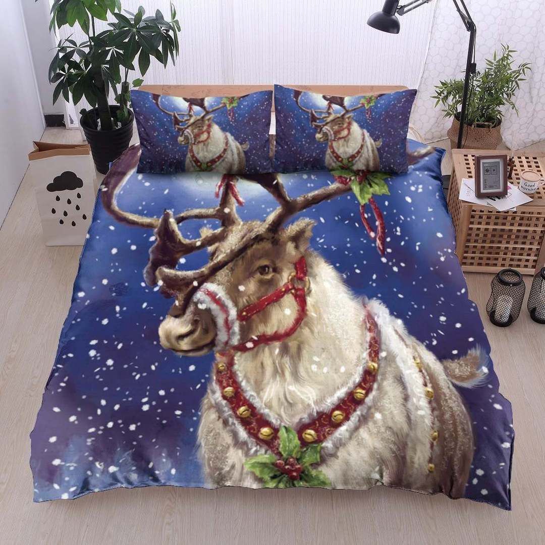 Moose Christmas Bedding Set