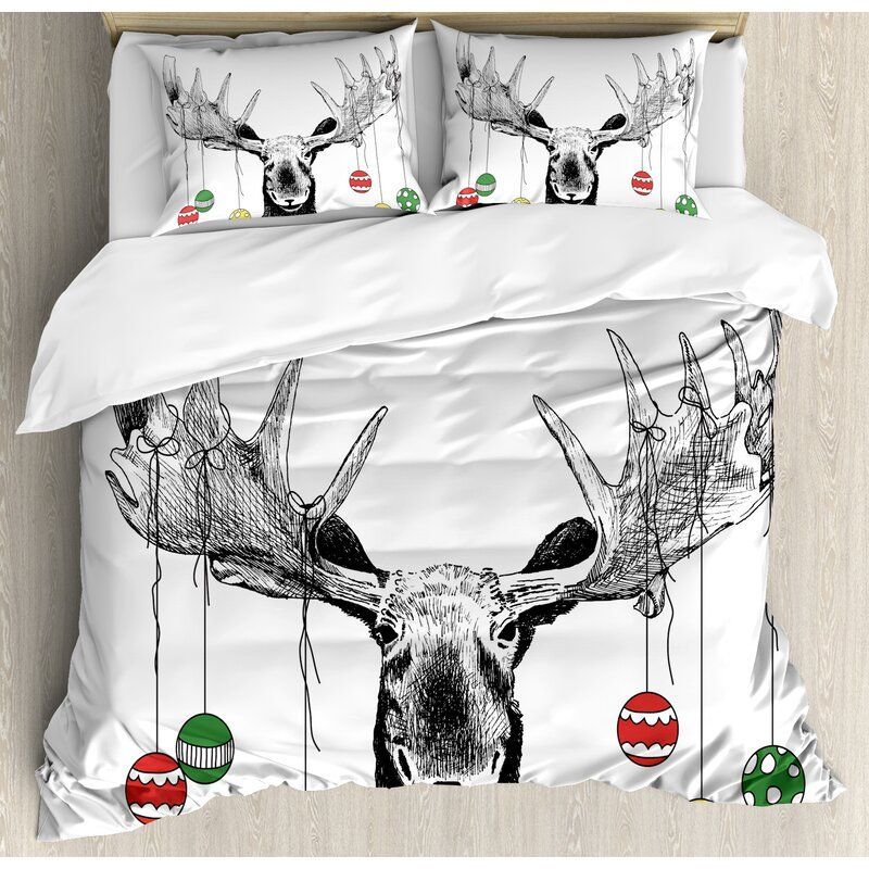 Moose Christmas Bedding Set