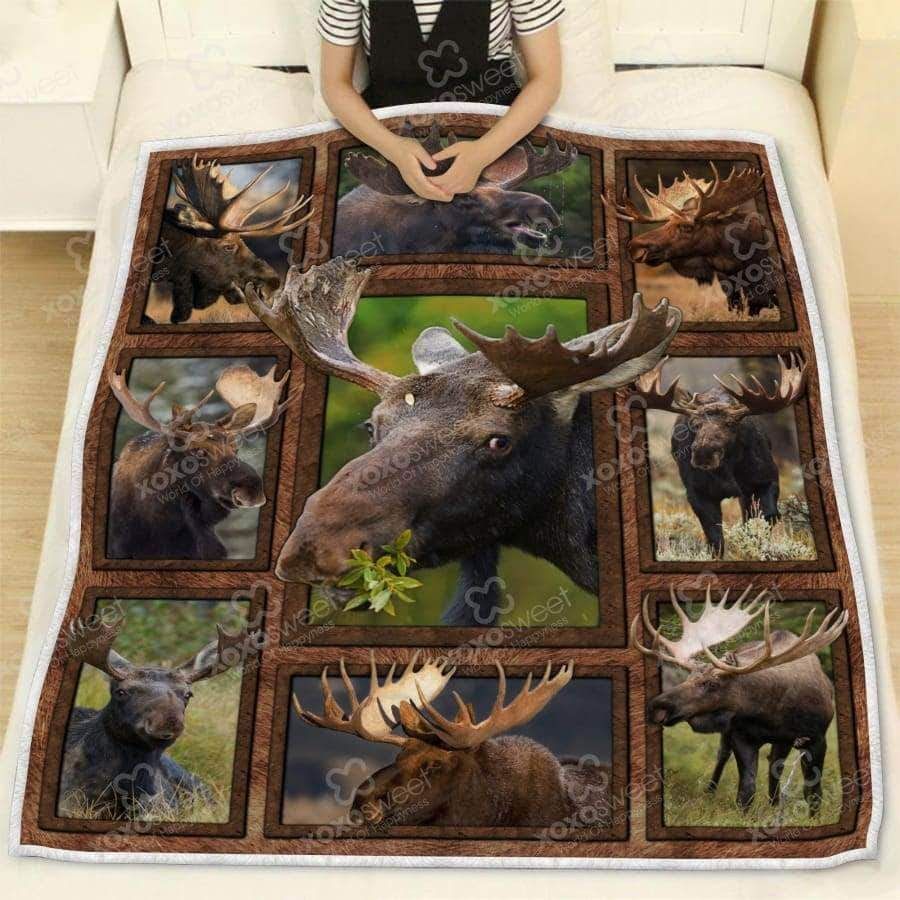 Moose Sherpa Fleece Blanket