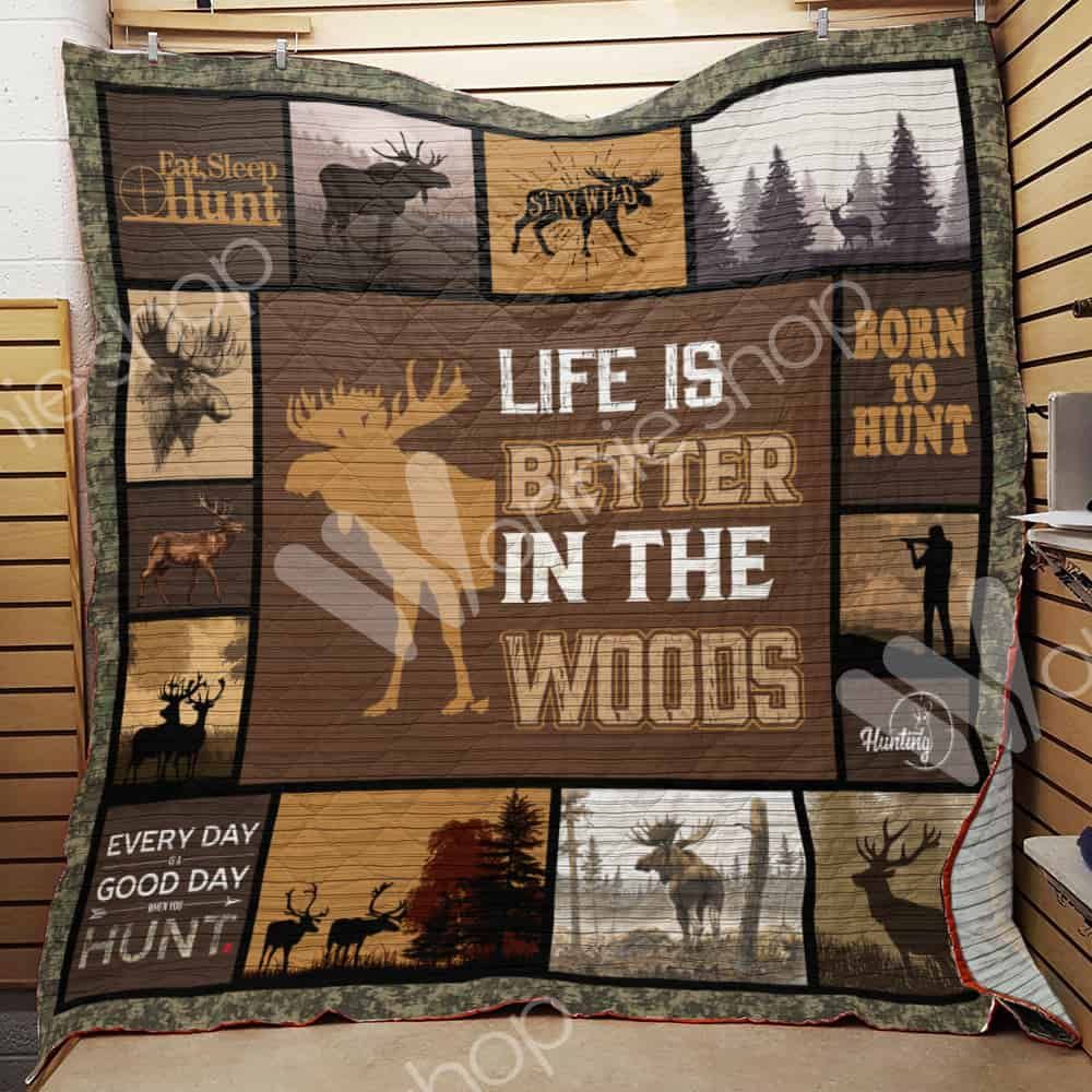 Moose Hunting Quilt Blanket DHC03021309TD