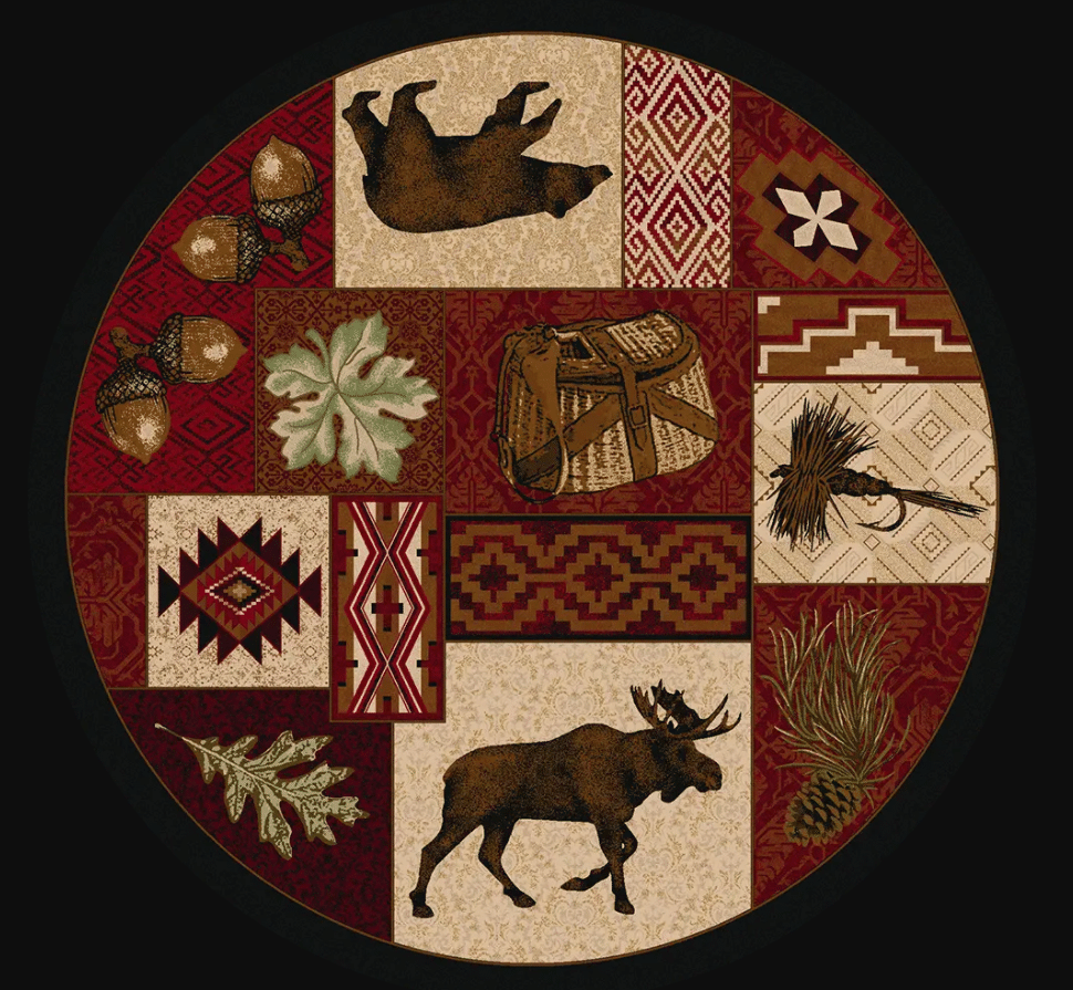 Moose Rustic Round Carpet