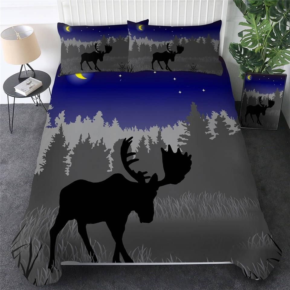 Moose Silhouette Bedding Set