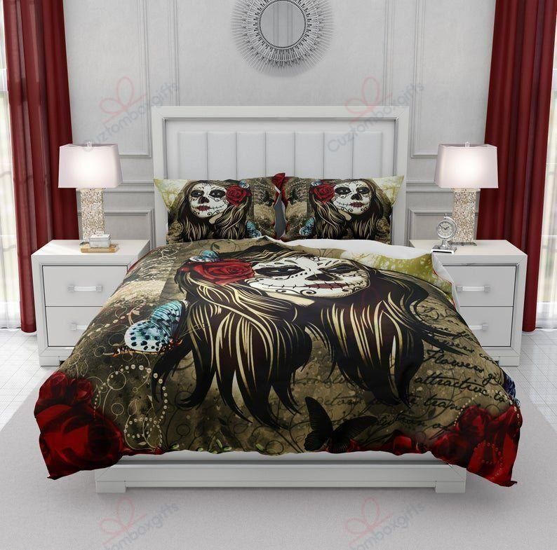Moose Trophy Skull Girl Printed Bedding Set