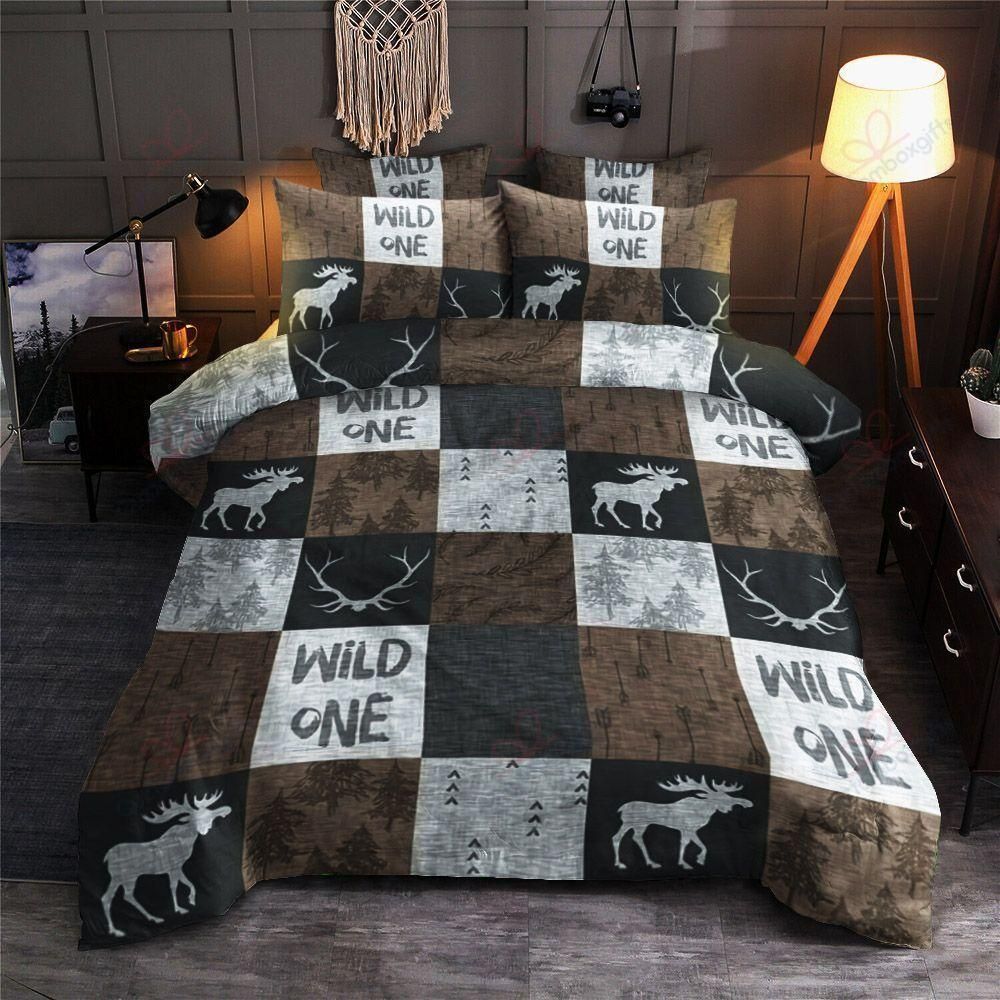 Moose Wild One Printed Bedding Set
