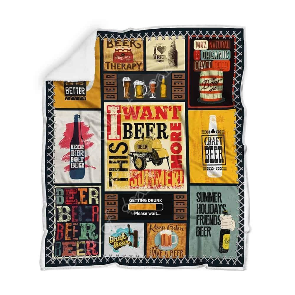 More Beer Sherpa Fleece Blanket