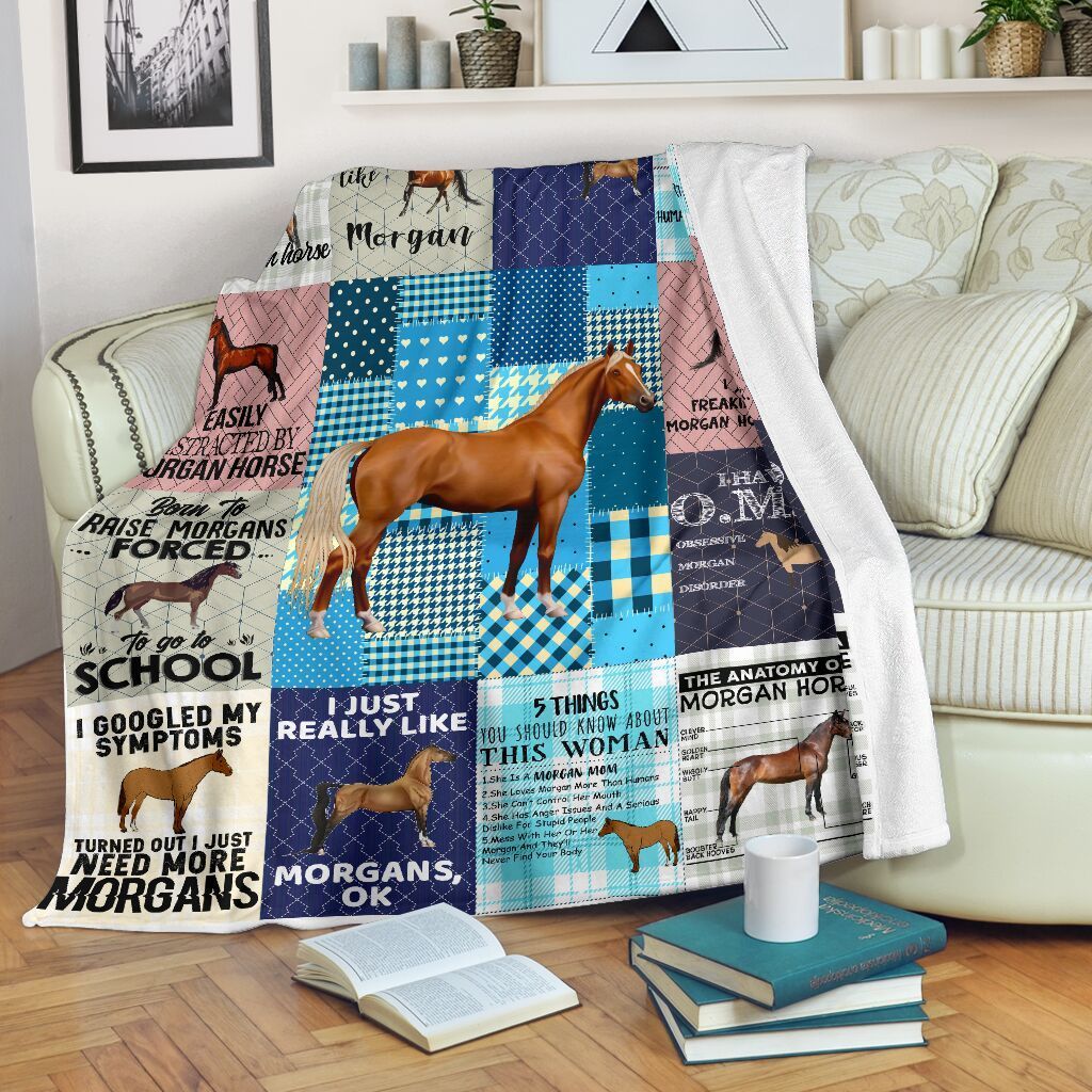 Morgan Horse Horse Sherpa Fleece Blanket