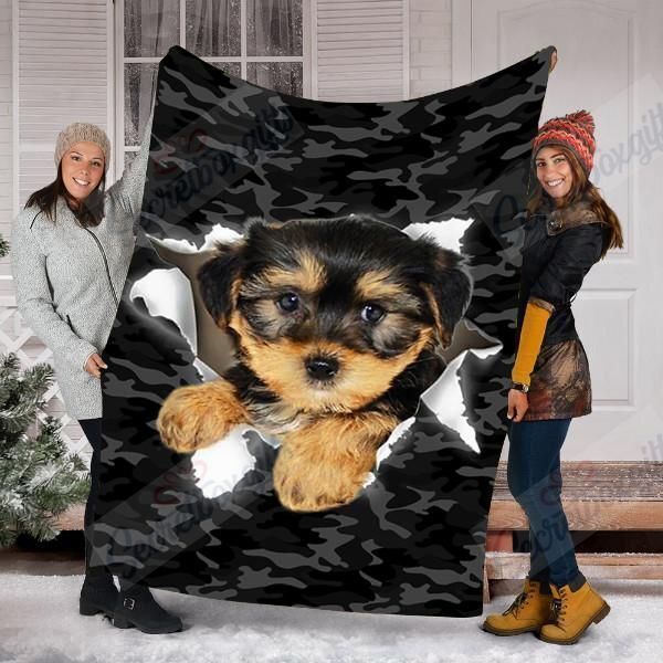 Morkie Cute Dog Fleece Blanket