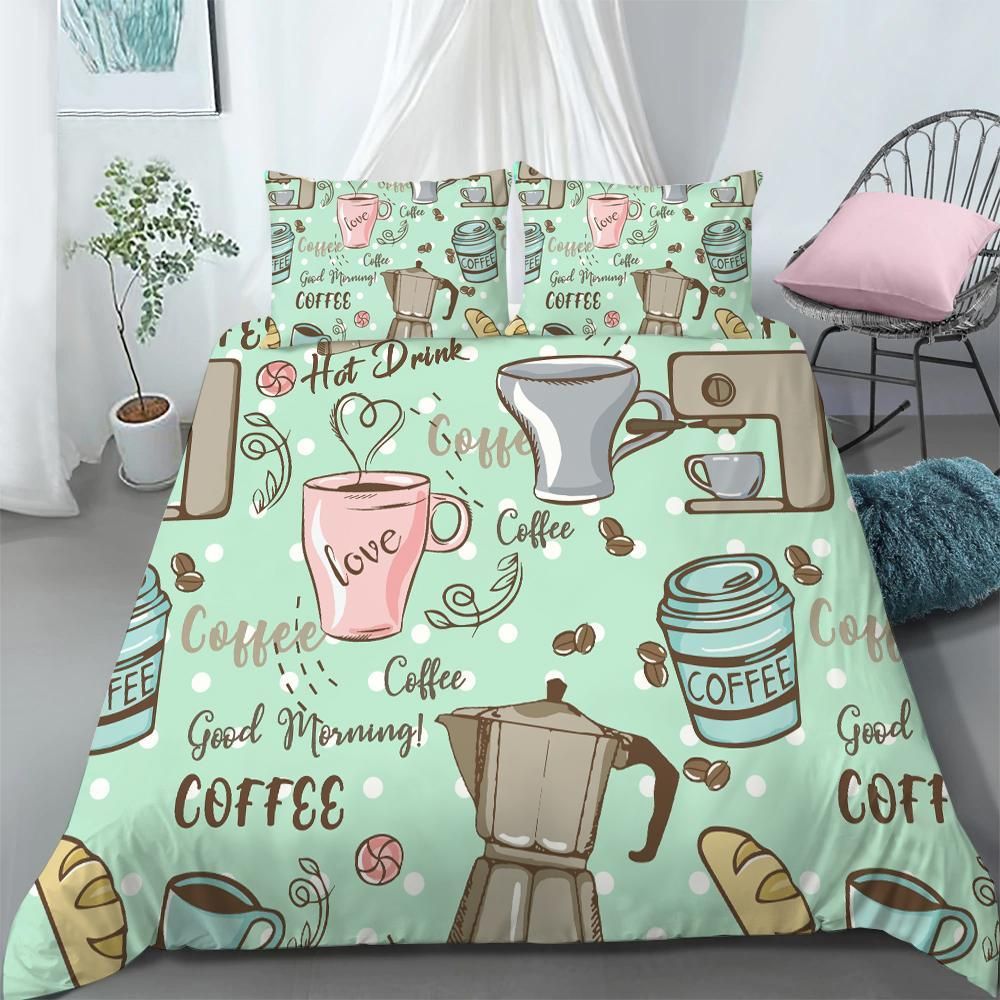 Morning Coffee Funny Pattern Bedding Set