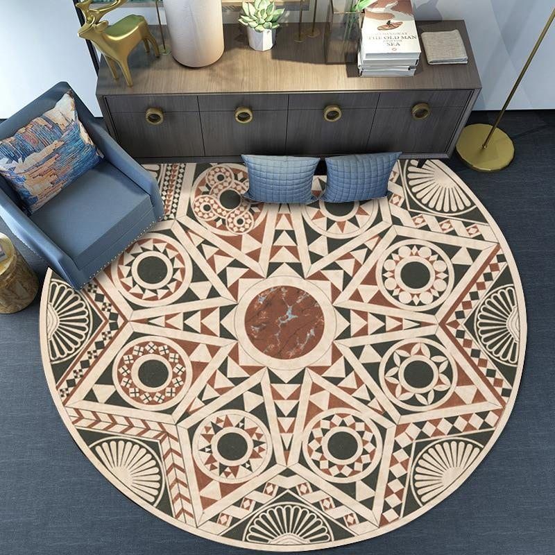 Morocco Geometric Pattern Round Carpet