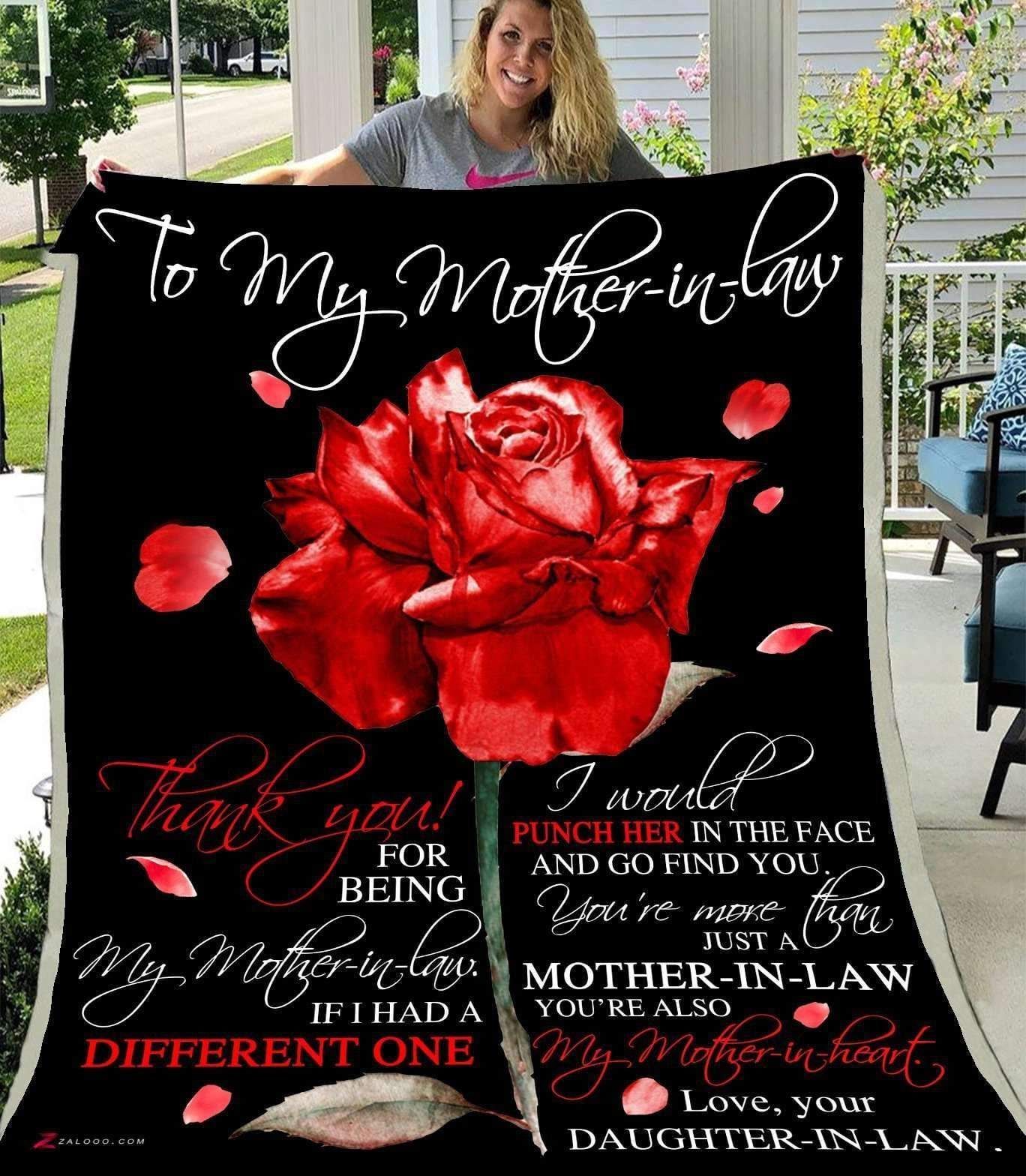 Mother In Law Mother In Heart Sherpa Fleece Blanket