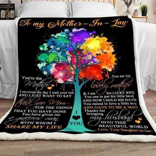 Mother In Law Thank You Mom Sherpa Fleece Blanket