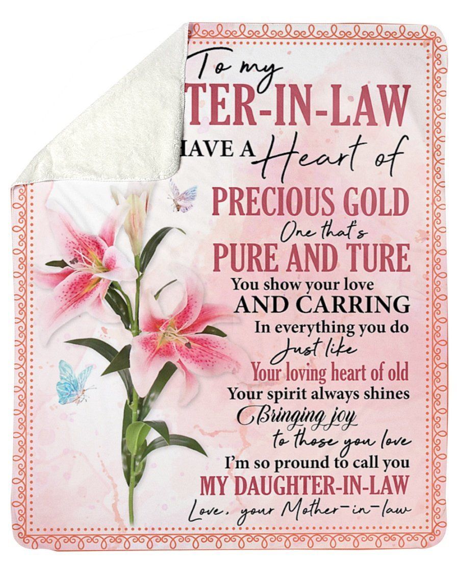 Mother In Law To Daughter In Law So Proud To Call You Daughter In Law Fleece Blanket Sherpa Blanket
