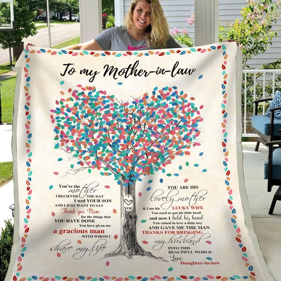 Mother In Law You Are His Lovely Mother Sherpa Fleece Blanket