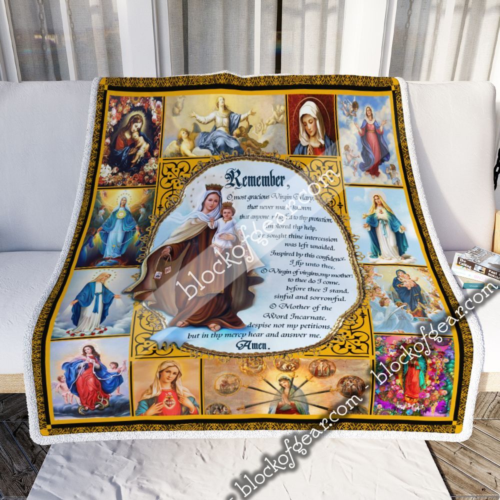 Mother Mary Sofa Sherpa Fleece Blanket