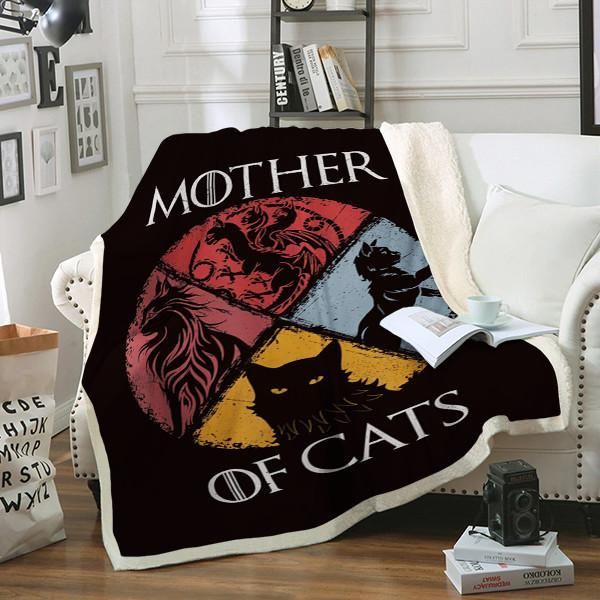 Mother Of Cats Sherpa Fleece Blanket