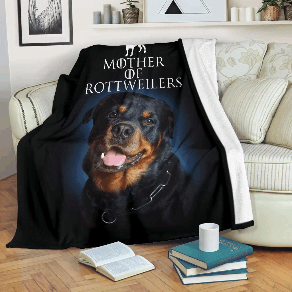 Mother Of Rottweiler Sherpa Fleece Blanket