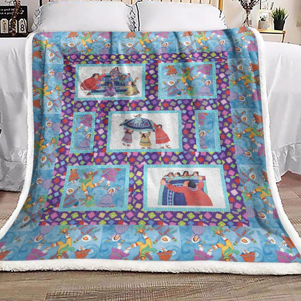 Mothers And Daughter Sherpa Fleece Blanket