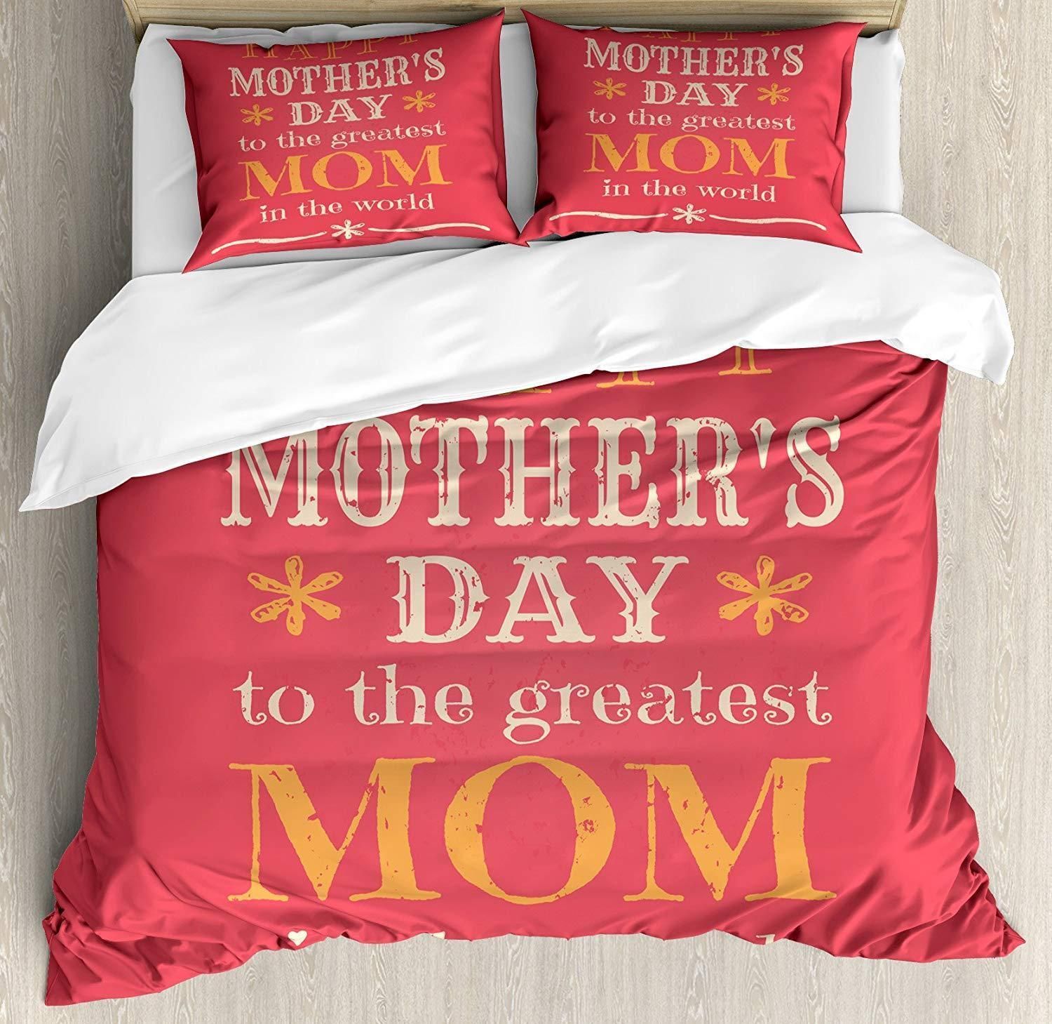 Mothers Day To The Greatest Mom Bedding Set