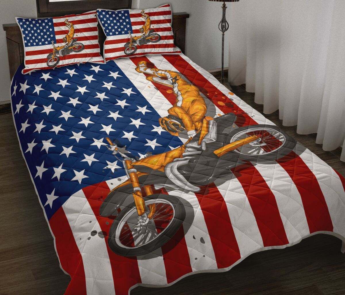 MOTOCROSS AMERICAN FLAG BACKGROUND QBS DHC281111175DD