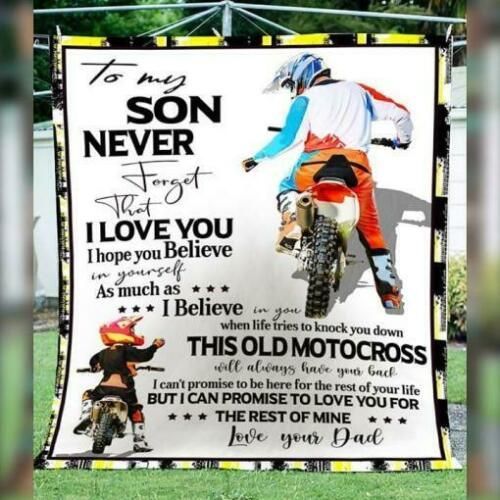 Motocross Dad To My Son Never Forget That I Love You Sherpa Fleece Blanket