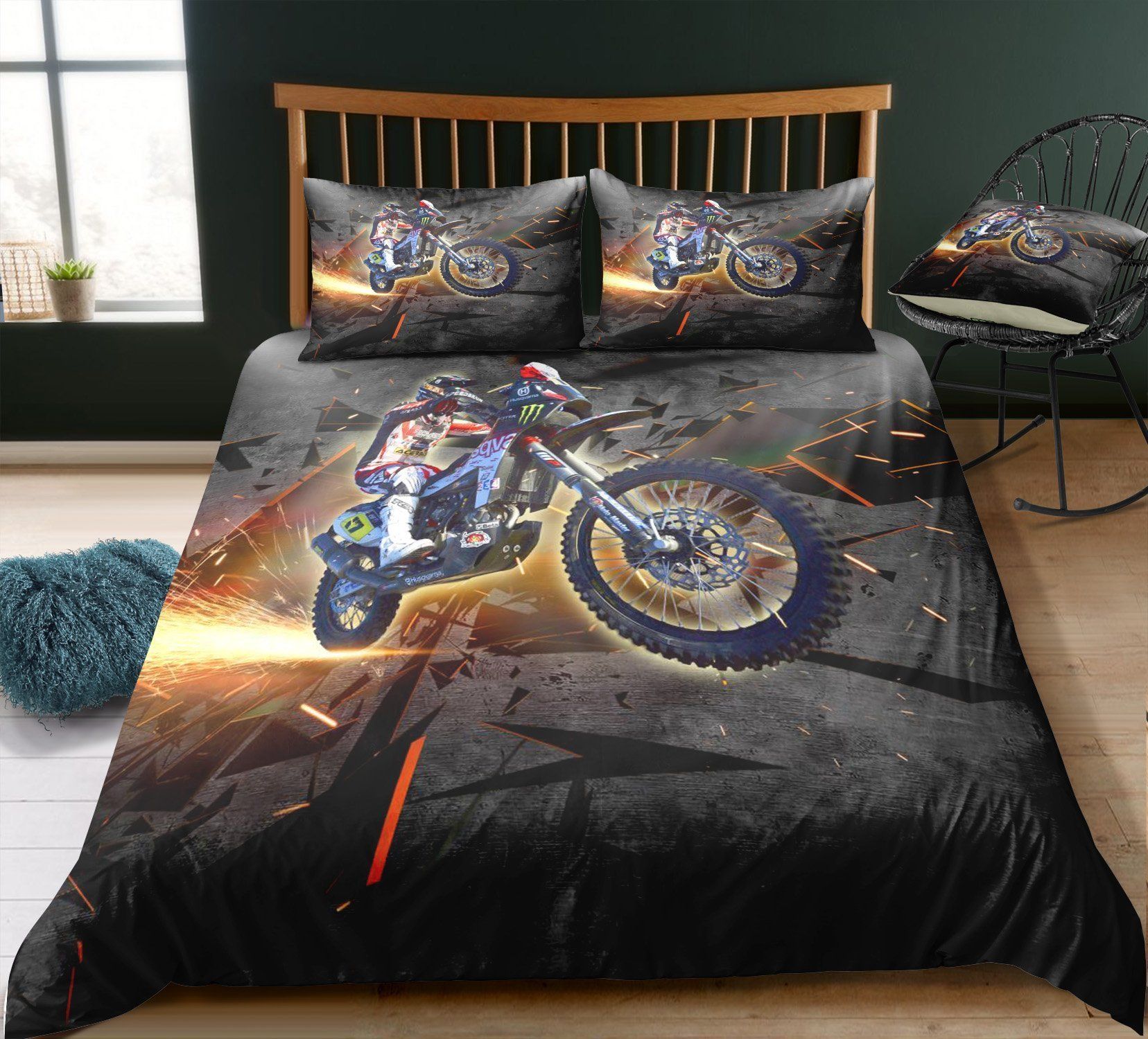 Motocross Dirt Bike Bedding Set