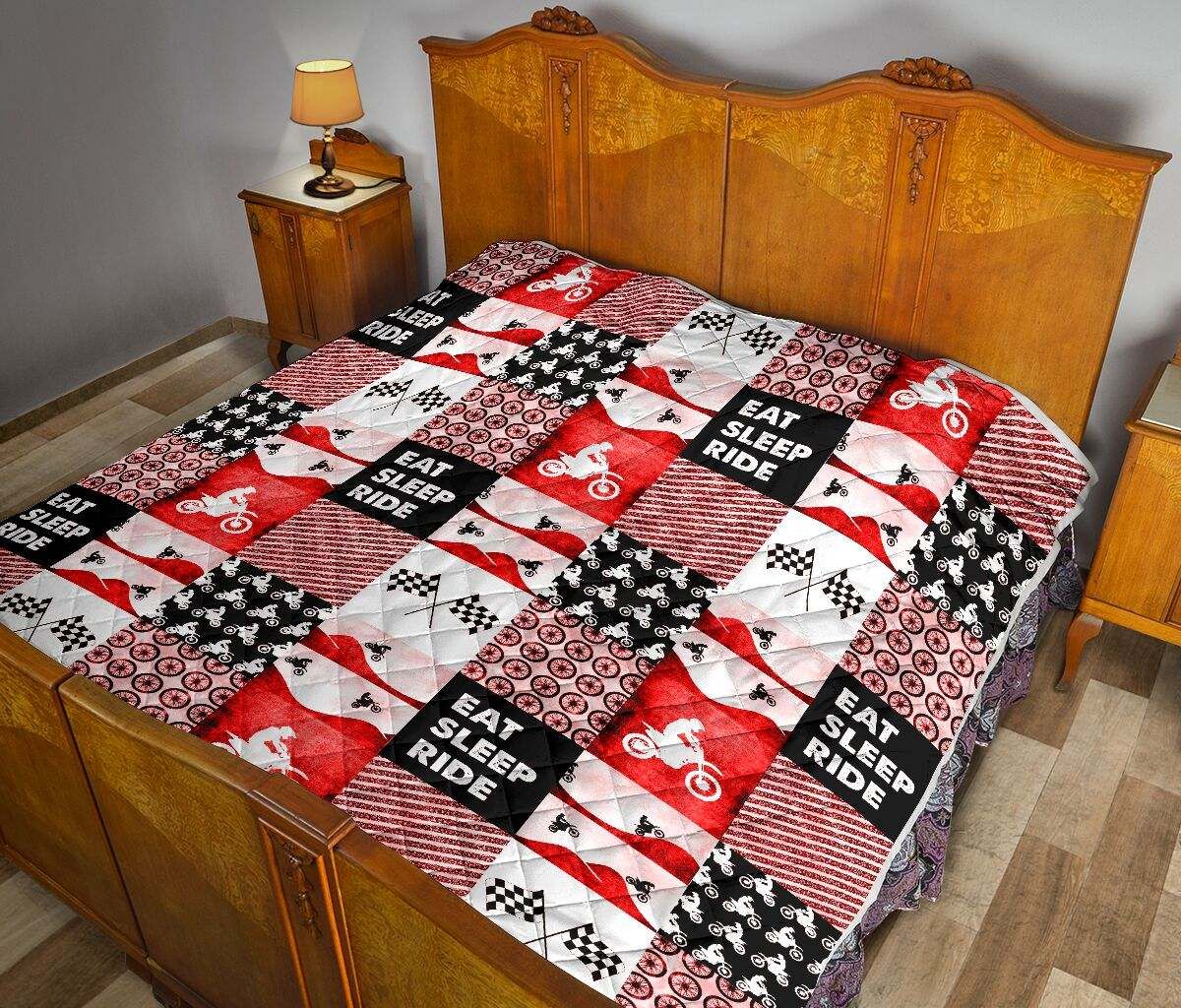 MOTOCROSS EAT SLEEP RIDE QUILT red DHC281111177DD