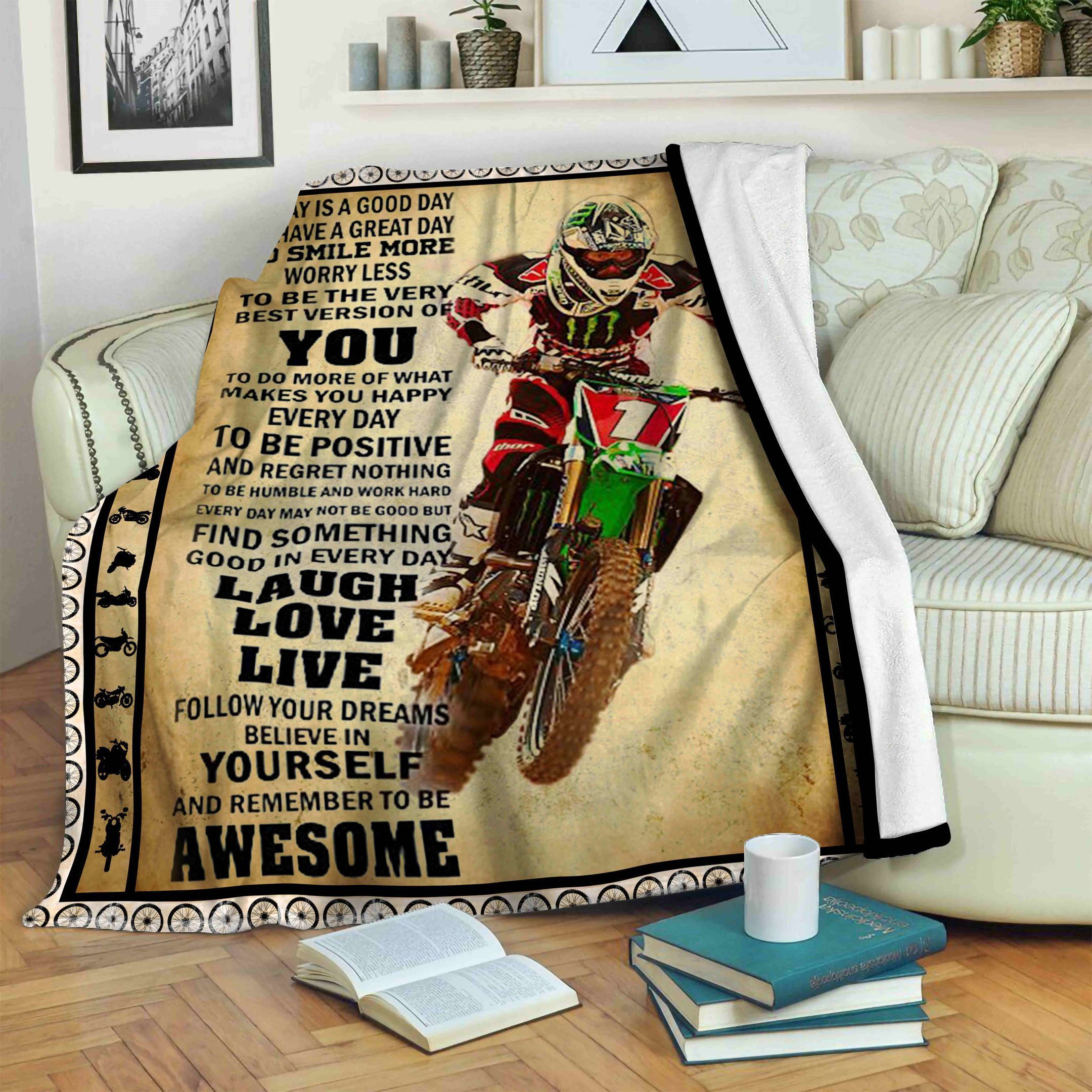 Motocross Fleece Blanket