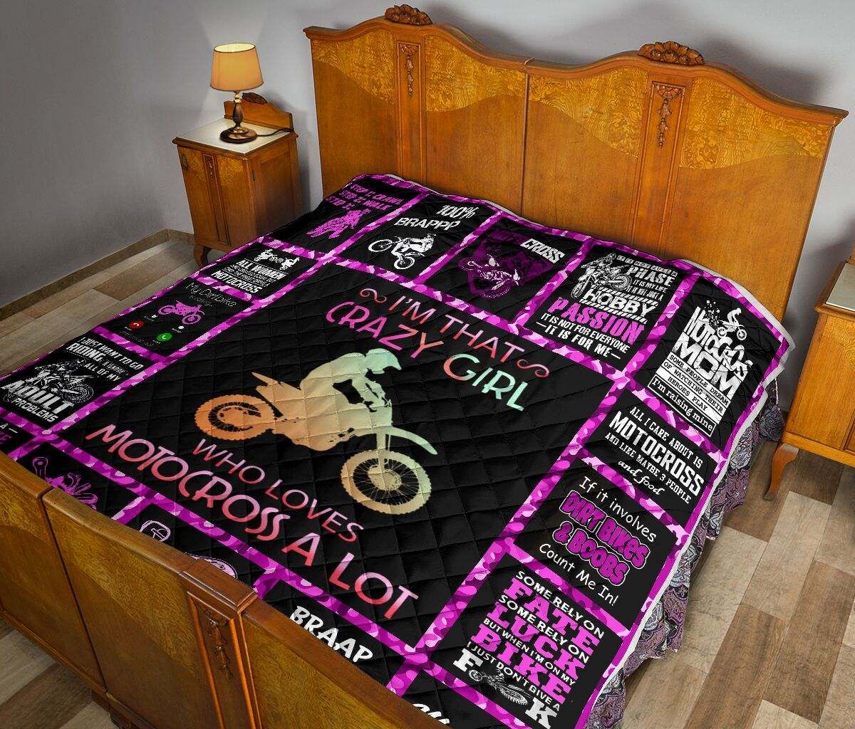 MOTOCROSS GIRL BLACK QUILT DHC281111230DD