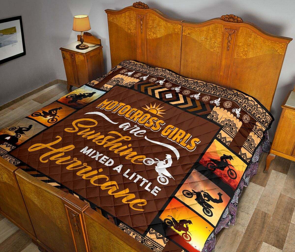 MOTOCROSS GIRLS ARE SUNSHINE MIXED A LITTLE HURRICANE QUILT DHC281111364DD